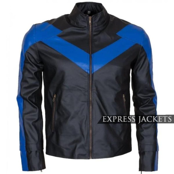 Batman Arkham Knight Dick Grayson (Nightwing) Black Leather Jacket