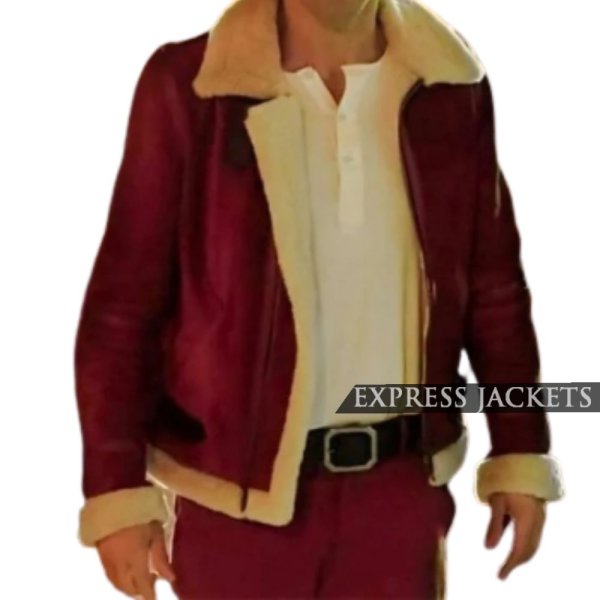 Spirited Ryan Reynolds (Clint Briggs) Red Leather Jacket