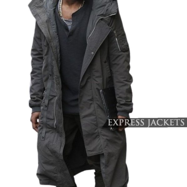 Kanye West Long Cotton Grey Coat