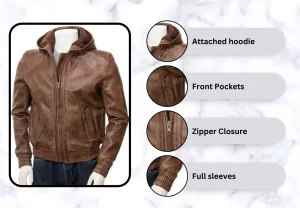 mens-brown-leather-hooded-jacket
