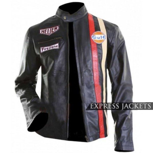 Le Mans Gulf Steve Mc Queen Black Jacket