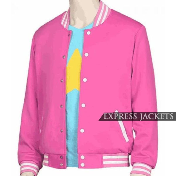 Steven Universe PU Leather Pink Varsity Jacket
