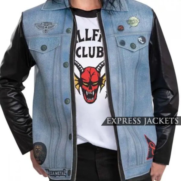 Stranger Things Joseph Quinn (Eddie Munson) Blue Denim Vest