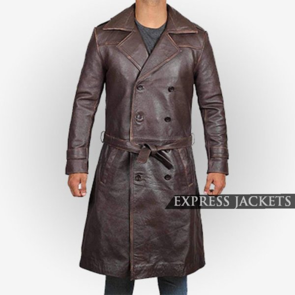 Watchmen Rorschach Brown Leather Trench Coat