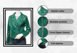 women-green-leather-biker-jacket