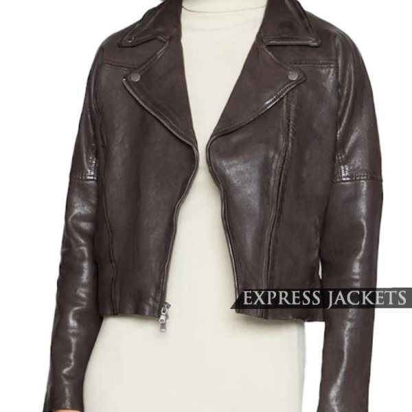 Women's Lance Biker Brown Leather Jacket