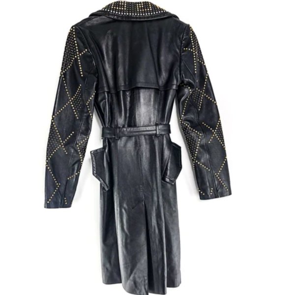 donatella-versace-studded-leather-coat