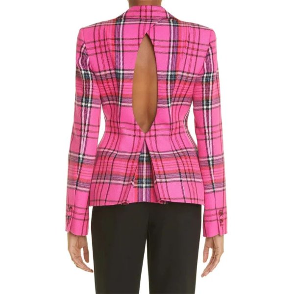hilary-banks-pink-plaid-jacket