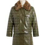 alligator-leather-jacket green-jacket women-jacket